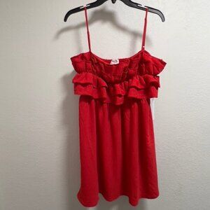 Women’s Red Ruffle Mini Dress NWT